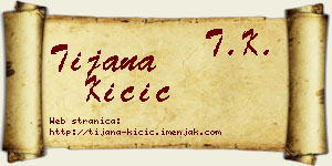 Tijana Kičić vizit kartica